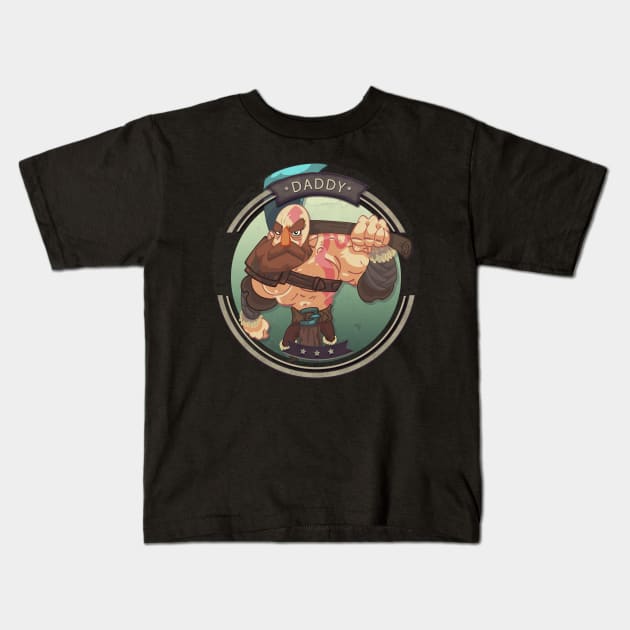 Daddy Kratos Kids T-Shirt by BREAKINGcode